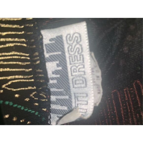 Vintage Two Piece Black Spandex Maxi Dress Abstract cropped Cardigan Sm/Med - Picture 11 of 13